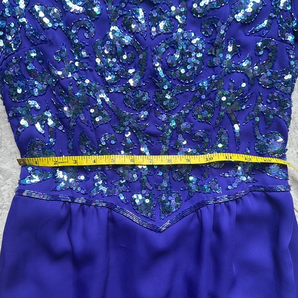 Vintage Peak Evenings Deep Purple/Indigo and Blue Turquoise Purple Sequin  Dress